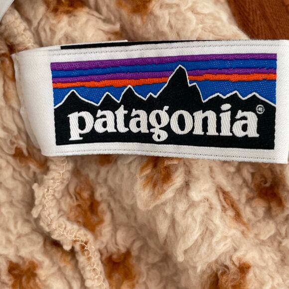 Patagonia Furry Friends Fleece Teddy Bear Baby Bunting Tuber Tan Dear Deer Print - Picture 10 of 13